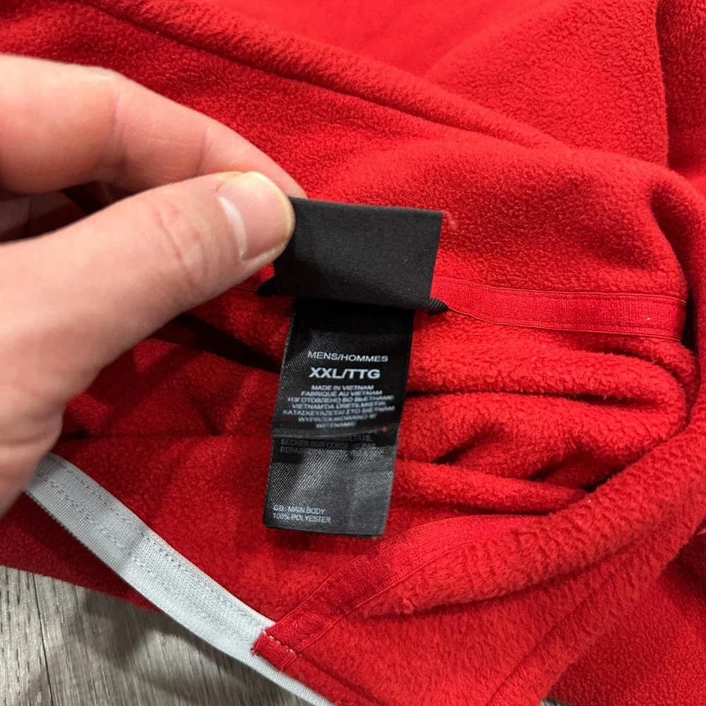 The North Face Sweater Men's‎ 2XL Red Fleece Quarter Zip Pullover Sweater